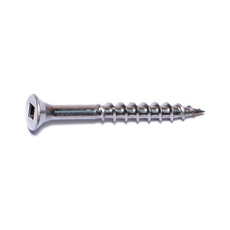 Buildright Deck Screw, #8 x 1-5/8 in, 18-8 Stainless Steel, Flat Head, Square Drive, 800 PK 08560